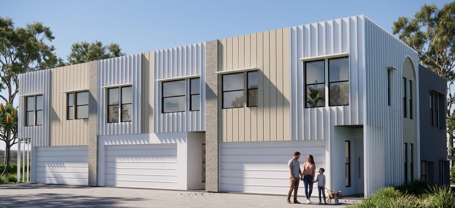 Type A1 townhouses, street view render