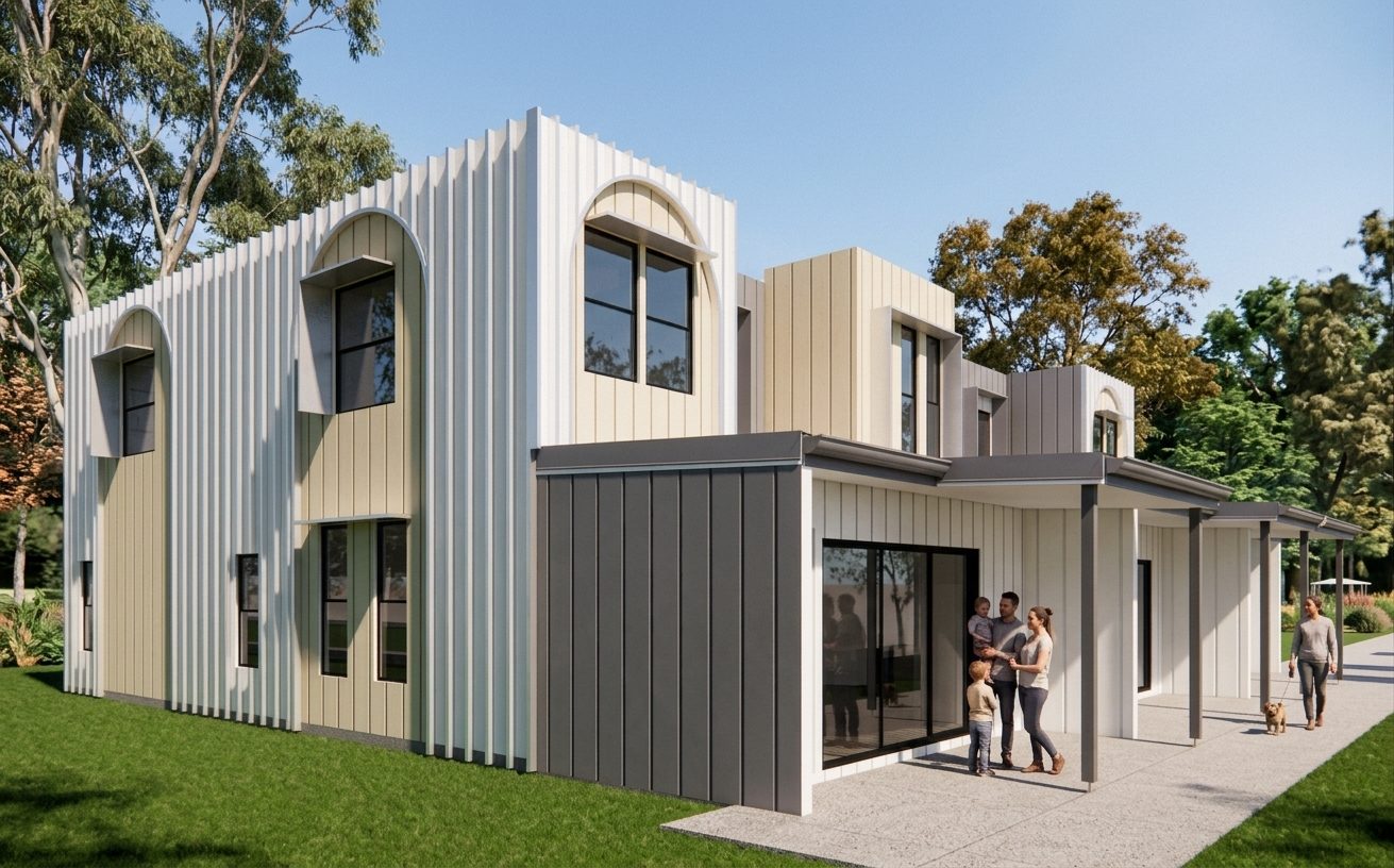 Type C1 townhouses, garden view render